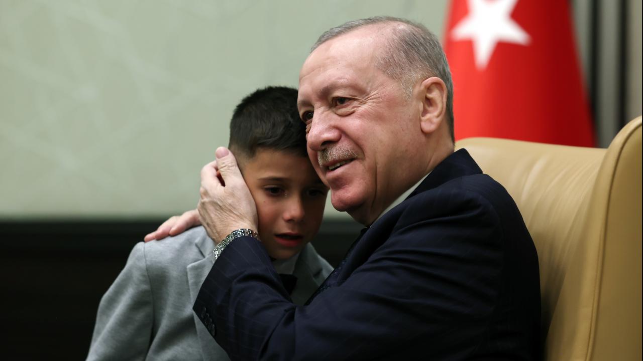 Cumhurbaşkanlığı Külliyesi'ndeki 23 Nisan kabulünde duygu dolu anlar